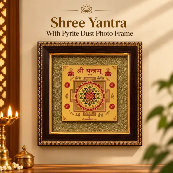 Shree Yantra Pyrite Dust Frame
