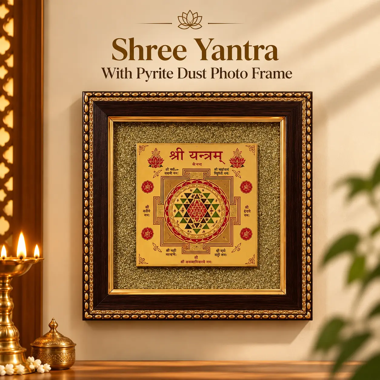 Shree Yantra Pyrite Dust Frame Shree Yantra Pyrite Dust Frame
